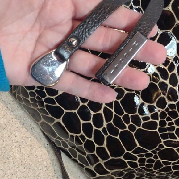 Embossed animal print NICOLI Italian tote Large. Bin- P3 - Picture 4 of 14